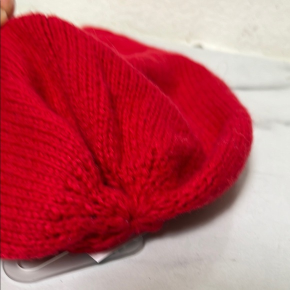 Old Navy Red and Cream Knit Beanie Hat - Picture 3 of 5
